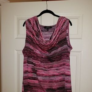 1X Kasper Cowl Neck Sleeveless Blouse